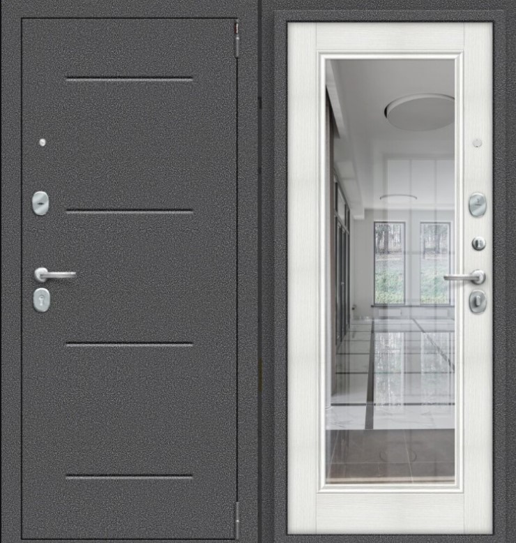 Входные двери Porta S 104.П61 Антик Серебро/Bianco Veralinga/Cappuccino Veralinga/Wenge Veralinga