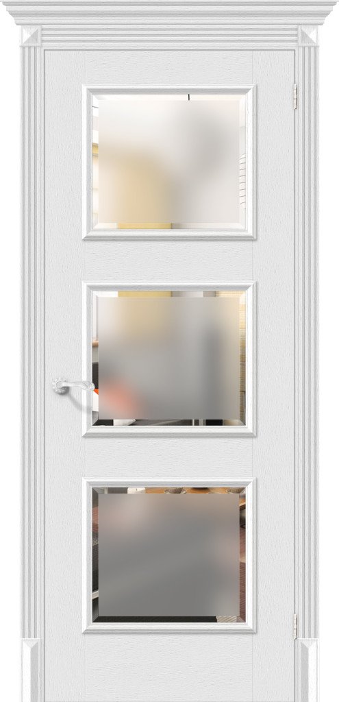 Межкомнатная дверь Классико-17.3 Virgin стекло Magic Fog Facet